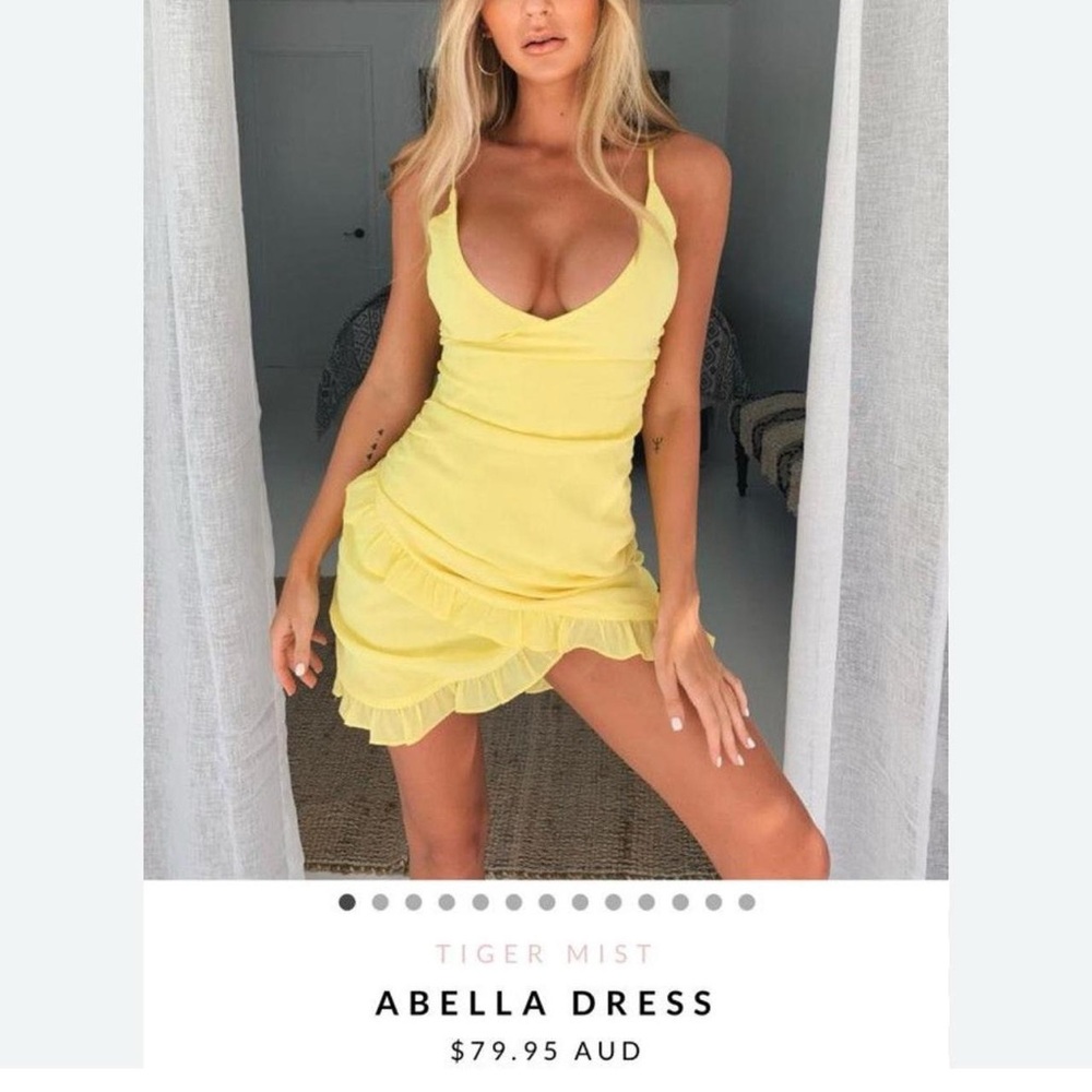 Tiger Mist Yellow Abella Mini Dress